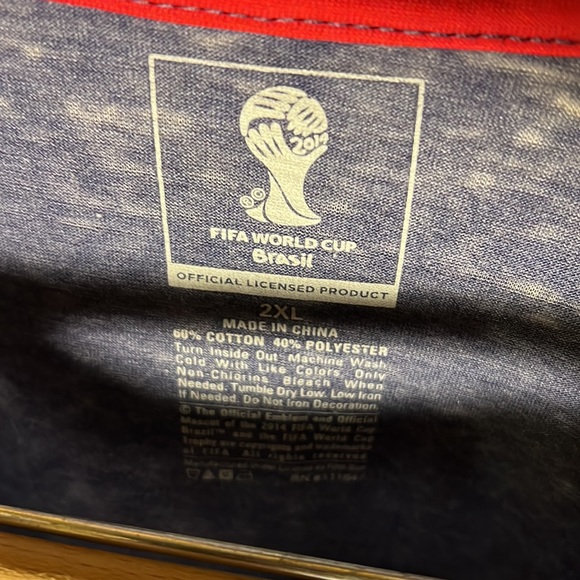 FIFA World Cup Brazil Team USA Tee Color Blue Size XXL - Picture 4 of 5